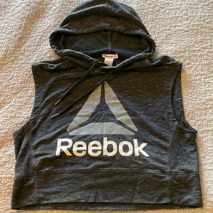 Reebok crop hoodie cut off, used; size small